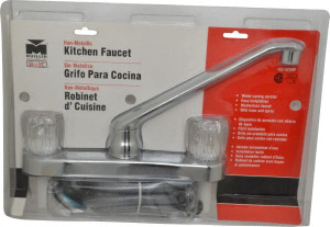 B&K Mueller Deck Plate Mount, Kitchen Faucet with Spray Two Handle, Knob Handle, Standard Spout 122-028RP - 65382624