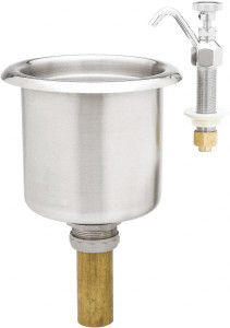 T&S Brass Faucet Mount, Single Hole Bar and Hospitality Faucet Dipperwell Faucet and Bowl, Knob Handle, Low Spout, External Drain B-2282-01 - 32074189