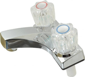 B&K Mueller Knob Handle, Deck Plate Bathroom Faucet Two Handle, No Drain, Standard Spout 121-014 - 65382517