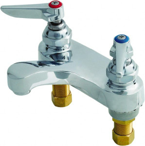 T&S Brass Lever Handle, Deck Mounted Bathroom Faucet Lavatory Faucet with Pop Up, No Drain, Standard Spout B-0871 - 32072415