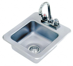 Advance Tabco 9" Long x 9" Wide Inside, 1 Compartment, Stainless Steel Stainless Steel Drop In Sink 20 Gauge, 12" Long x 14" Wide Outside, 5" Deep DI-1-25 - 08940785