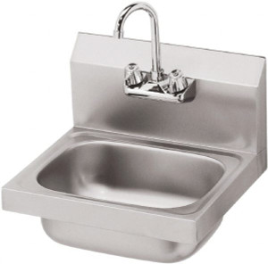 Krowne 12-1/2" Long x 10" Wide Inside, 1 Compartment, Grade 304 Stainless Steel Hand Sink 20 Gauge, 15" Long x 16" Wide x 6" High Outside, 5-1/2" Deep HS-2L - 52904612