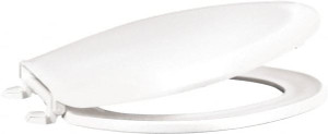 Centoco 18.11 Inch Long, 1-3/4 Inch Inside Width, Polypropylene, Elongated, Closed Front with Cover, Toilet Seat 14 Inch Outside Width, Residential Installation, White 1600-001 - 92907427
