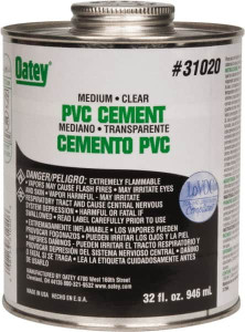 Oatey 32 oz Medium Bodied Cement Clear, Use with PVC up to 6" Diam 31020 - 37035805