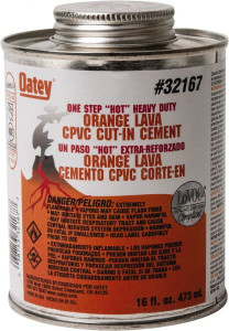 Oatey 16 oz All-Purpose Medium Bodied Cement Orange, Use with PVC & CPVC 32167 - 30195564