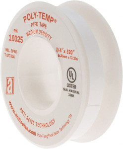 Value Collection 1/4" Wide x 520" Long General Purpose Pipe Repair Tape -400 to 550°F, White 16025 - 65127581