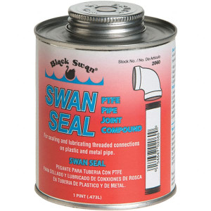 Black Swan Mfg. Co. Threaded Pipe Sealants, Container Type: Can, Container Size: 1 Pt., Color: White, Minimum Work Temperature (F): -50, Maximum Work Temperature (F): 400, Applications: Pipes 02060 - 97057954