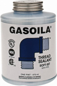 Federal Process 1 Pt Brush Top Can Blue/Green Easy Seal Applicator with Gasoila Soft-Set 600°F Max Working Temp SS16 - 36912855