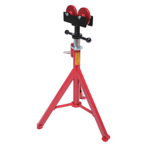 ROTHENBERGER 1/2" to 16" Pipe Capacity, Straight Pipe Stand with 2 Roller Head 27" to 50" High, 2,500 Lb Capacity 10645 - 10357903