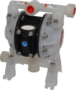 ARO Fluid Management 1/2" NPT, Nonmetallic, Air Operated Diaphragm Pump Polyurethane Diaphragm, Polypropylene Housing PD05P-ARS-PUU-B - 60600178