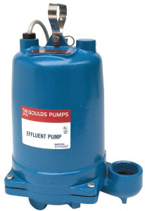 Goulds Water Technology 1/2 hp, 14.5 Amp Rating, 115 Volt, 60 Hz, Capacitor Start Effluent Pump Cast Iron Housing, 1 Phase WE0511HH - 02024198