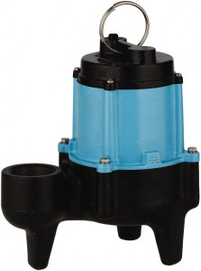 Little Giant 1/2 hp, 9.5 Amp Rating, 115 Volt, 60 Hz, Manual Sewage Pump 2" Outlet, Cast Iron Housing, 1 Phase, 2" Max Solid, Thermal Overload Protection 511432 - 78500717