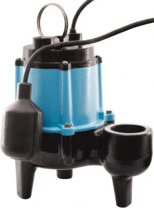Little Giant 1/2 hp, 9.5 Amp Rating, 115 Volt, 60 Hz, Piggyback Mechanical Float Sewage Pump 2" Outlet, Cast Iron Housing, 1 Phase, 2" Max Solid, Thermal Overload Protection 511433 - 89453476