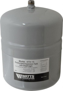 Watts 1.0 Gallon Capacity, 2.1 Gallon Tank, 8 Inch Diameter, 12-1/2 Inch High, 1/2 Inch Port, Expansion Tank Steel, Polymer Coating 0066605 - 03998549