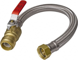 SharkBite 3/4" Push to Connect Inlet, 3/4" FIP Outlet, Braided Stainless Steel Flexible Connector Stainless Steel, Use with Water Air Connectors U3088FLEX18BVLF - 33278797