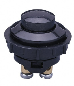 Gardner Bender 12 Volt, 20 Amp, 1 Hole Diam, Euro Pushbutton Switch Momentary On Sequence, 1 Switch, Black 40184 - 03272267