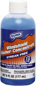 GUNK 6 oz Bottle Automotive Windshield Washer Fluid Water-Based Solution, Nonflammable M506 - 08317729