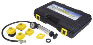 Lincoln Cooling System Pressure Tester Use to Manually Pressure Test Many Domestic & Asian Autos for Coolant Leaks, Includes Four Radiator Adapters for Most Domestic & Asian Autos, Cap Wrench, Hand Pump, Case, 9 Pieces MV4530 - 79506259