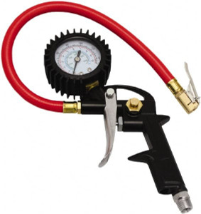 Milton Industries 0 to 150 psi Dial Easy-Clip Tire Pressure Gauge 13 ft. Hose Length, 2 psi Resolution EX0500P - 39682745