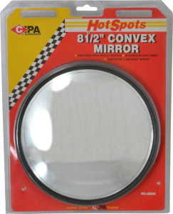 Value Collection Automotive Full Size Convex Round Mirror with L Bracket Black, 8-1/2" Mirror Diam 48850 - 04464848