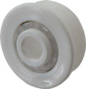 Made in USA 2 Row, 1.6" OD, 7/16" Hex Bore Conveyor Roller Bearing 85 Lb Capacity, 855 Max RPM, Stainless Steel with Polypropylene Housing CB437-1.6DR-6 - 35438159