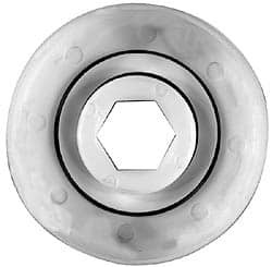 Made in USA 2 Row, 1-1/2" OD, 7/16" Hex Bore Conveyor Roller Bearing 85 Lb Capacity, 855 Max RPM, Stainless Steel with Polypropylene Housing CB437-1.5DR-6 - 35438142