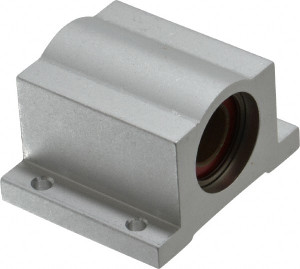 Pacific Bearing 1/2" ID, 2" OAW x 1.688" OAL x 1-5/8" OAH Pillow Block 975 Lb Static Cap, 1.688" Btw Mnt Hole Ctrs, 0.687" Base-to-Ctr Ht, Aluminum P08C - 75367870