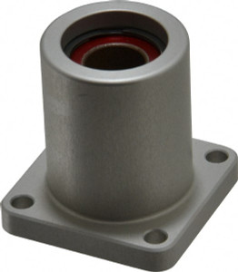 Pacific Bearing 1/2" ID, 1.687" OAL x 1.63" OAH 4-Bolt Flange Mounted Bearing 975 Lb Static Cap, 1-1/4" Btw Mnt Hole Ctrs, Aluminum SFP08C - 84542935
