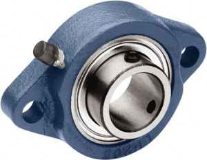 TRITAN 5/8" ID, 3.19" OAL x 1" OAH 2-Bolt Flange 1,034 Lb Static Cap, 2,158 Lb Dyn Cap, 2-1/2" Btw Mnt Hole Ctrs, 0.37" Base-to-Ctr Ht, Cast Iron/Steel SBLF202-10G - 92809052