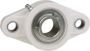 Value Collection 5/8" ID, 4-7/16" OAL x 1-5/16" OAH 2-Bolt Flange Mounted Bearing 1,495 Lb Static Cap, 2,877 Lb Dyn Cap, 3-35/64" Btw Mnt Hole Ctrs, 19/32" Base-to-Ctr Ht, Thermoplastic UCFL20210ES7PL - 69973501