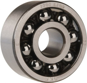 SKF 10mm Bore Diam, 30mm OD, Open Self Aligning Radial Ball Bearing 14mm Wide, 2 Rows, Round Bore, 389 Lb Static Capacity, 1,810 Lb Dynamic Capacity 2200 ETN9 - 81196875