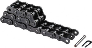 U.S. Tsubaki 1/2" Pitch, ANSI 40, Solid Roller Chain Chain No. 40, 1,921 Lb. Capacity, 5/16" Roller Diam, 5/16" Roller Width 4012CC - 55223879