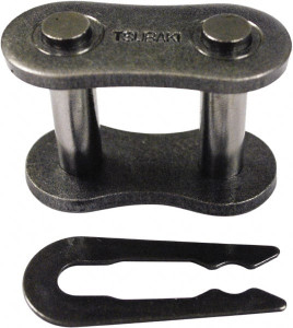 U.S. Tsubaki 1/2" Pitch, ANSI 40, Spring Type Roller Chain Connecting Link Carbon Steel, For Use with Single Strand Chain 40CL - 71033849