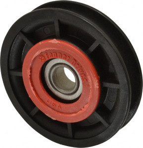Fenner Drives 1/2 Inside x 3.05" Outside Diam, 0.4" Wide Pulley Slot, Glass Reinforced Nylon Idler Pulley 3/8" Belt Size Diam, For Use with Round Belts RA3001RB0002 - 35428820