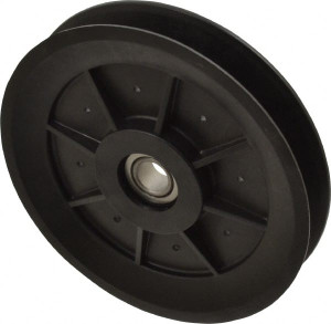 Fenner Drives 1/2 Inside x 5.04" Outside Diam, 0.65" Wide Pulley Slot, Glass Reinforced Nylon Idler Pulley 5L/B Belt Section, For Use with V-Belts VA5001RB0002 - 35428382