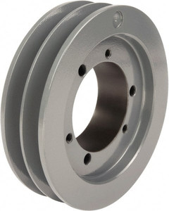 TB Woods 2 Groove, 1/2 to 1-5/8 Bore Diam, 3.65" Outside Diam, QD Bushed V Belt Sheave 3.70 3V Diam Belt Pitch 3V3652 - 55519375