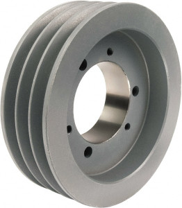 TB Woods 3 Groove, 1/2 to 1-15/16 Bore Diam, 5.6" Outside Diam, QD Bushed V Belt Sheave 5.60 3V Diam Belt Pitch 3V563 - 55519144