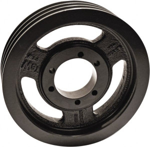 TB Woods 3 Groove, 1/2 to 2-1/2 Bore Diam, 10.6" Outside Diam, QD Bushed V Belt Sheave 10.60 3V Diam Belt Pitch 3V1063 - 55518989