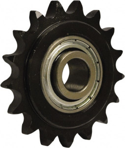 U.S. Tsubaki 20 Tooth, 2.6" Outside Diam, Carbon Steel, Chain Idler Sprocket Chain Size 35, 0.638" Bore Diam 35BB20H - 55226666