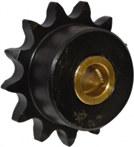 U.S. Tsubaki 17 Tooth, 4.462" Outside Diam, Carbon Steel & Bronze, Chain Idler Sprocket Chain Size 60, 1-1/8" Bore Diam 60B17T - 55226682