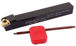 Precise SER0625K16 External Indexable Threading Tool Holder - 5/8" x 5/8" Shank - 2301-0625