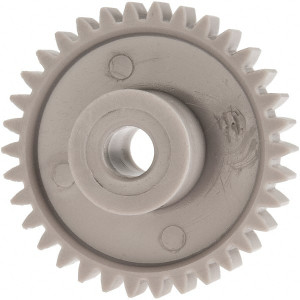 Made in USA 24 Pitch, 1.416" Pitch Diam, 1-1/2" OD, 34 Tooth Spur Gear 1/4" Face Width, 1/4" Bore Diam, 39/64" Hub Diam, 20° Pressure Angle, Acetal 2434 - 03125184