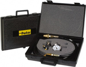 Parker Hannifin Accumulator Charging & Gauge Assembly Includes 3,000 psi Gage, Charging Assembly, Gas Bleeder Valve, Charging Hose and Carrying Case, Use with Hydraulic Accumulators 1445953000 - 07815806