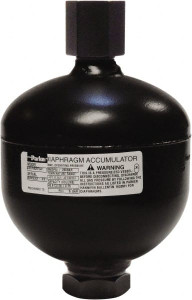 Parker Hannifin 85 Lb. Capacity, 3,620 psi Max Working Pressure, 7.95" High, Hydrin Diaphragm Accumulator 5.98" Diam, 8 SAE Port Thread AD140B25T9A1 - 93761393