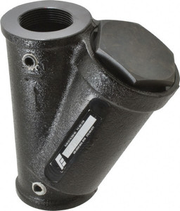 Flow Ezy Filters 1-1/2 NPT Thread, 238 Micron, 6" Outside Diam, 7-1/2" Long, Stainless Steel Wire Cloth Media, Filter Assembly Epoxy Coated Cast Iron Y-25-238-3 - 91957845