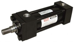 Schrader Bellows 3-1/4" Bore, 1-3/8" Rod Diam, Double Acting NFPA Tie Rod Cylinder 1" Stroke Length, 1-14 Rod Thread, 9-3/4" OAL, Prepared for Bolt on Mount 1H000039990 - 86157245