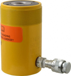 Enerpac 12 Ton, 1.63" Stroke, 4.49 Cu In Oil Capacity, Portable Hydraulic Hollow Hole Cylinder 2.76 Sq In Effective Area, 4.75" Lowered Ht., 6.38" Max Ht., 2.13" Cyl Bore Diam, 1.38" Plunger Rod Diam, 10,000 Max psi RCH1211 - 80016546