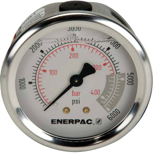 Enerpac 6000 psi Glycerine-Filled Hydraulic Pressure Gauge 1/4 NPTF Gauge Connection, 2-1/2" Face Diam G2534R - 85337681