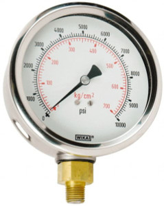 Value Collection 0 - 10,000 psi Dry Hydraulic Pressure Gauge 1/4 NPTF Gauge Connection, 4" Face Diam PS-MH-HPC1-040 - 59755181
