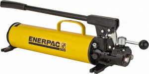 Enerpac 2 Stage 1.125" Piston Diam, 1" Stroke Steel Manual Hydraulic Pump 3/8 NPTF Port, 0.15 & 1.00 Cu In/Stroke, 3 Cu In Reservoir, 500 psi First Stage, 10,000 psi Second Stage P84 - 80021629